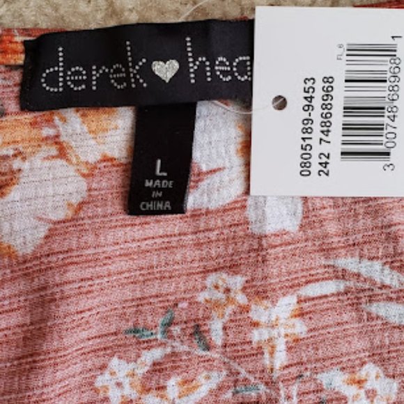 DEREK HEART Tie Floral Short Sleeve Top Casual - Picture 5 of 8